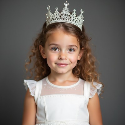 Girl wearing sparkling crown