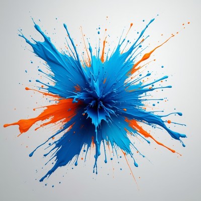 Blue and Orange Paint Splash