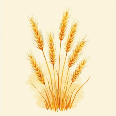 Golden Wheat Stalks Illustration