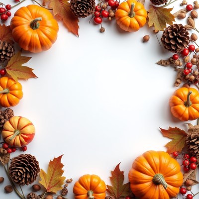 Pumpkin Fall Leaves Wreath