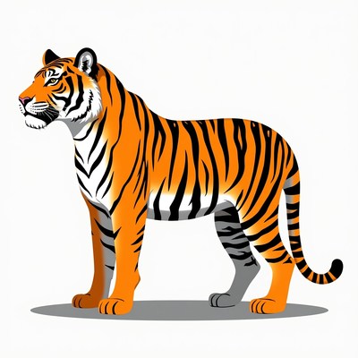 Standing tiger illustration