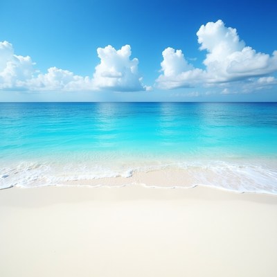 Tropical beach with turquoise ocean