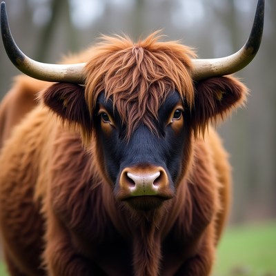 Highland Cow with Long Horns