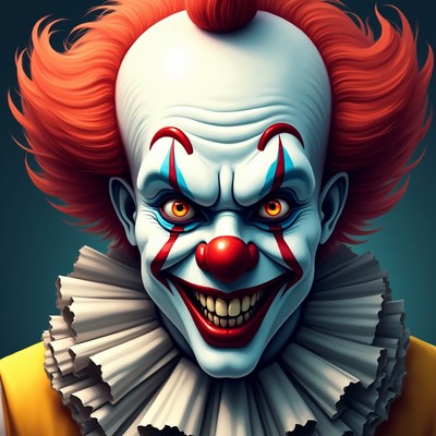 Grinning Pennywise Clown Illustration
