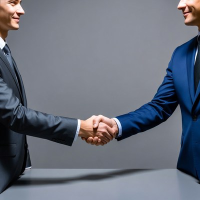 Two businessmen shaking hands