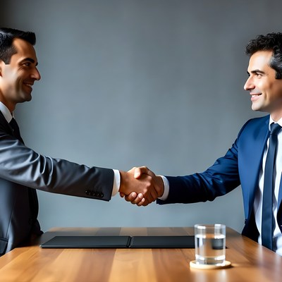 Two businessmen shaking hands