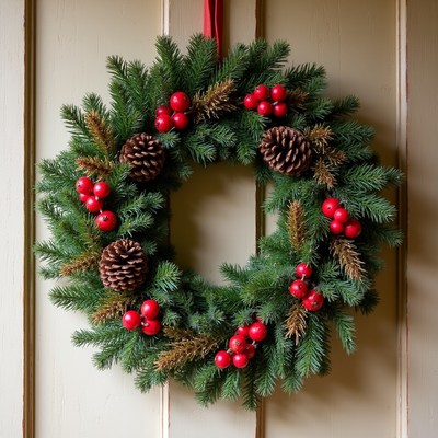 Christmas Wreath on Door