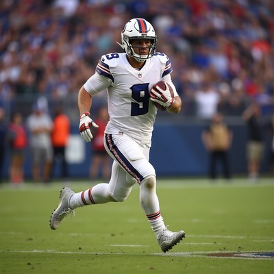Buffalo Bills player running with football