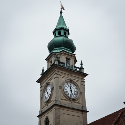 Green Onion Dome Clock Tower