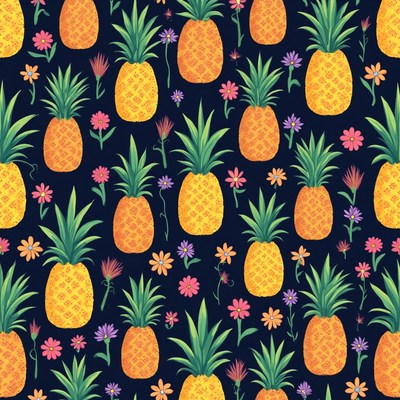Pineapple and Flower Pattern