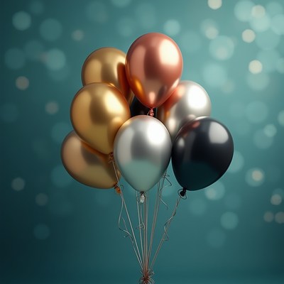 Shiny Metallic Balloons Bouquet