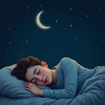 Girl sleeping peacefully in bed