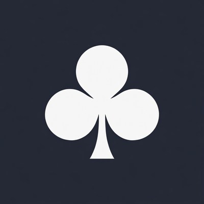 White Clubs Symbol on Dark Background