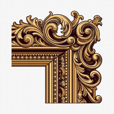 Ornate Golden Picture Frame Corner