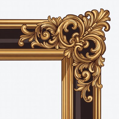 Ornate Golden Picture Frame Corner