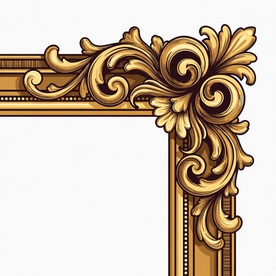 Ornate Golden Picture Frame Corner