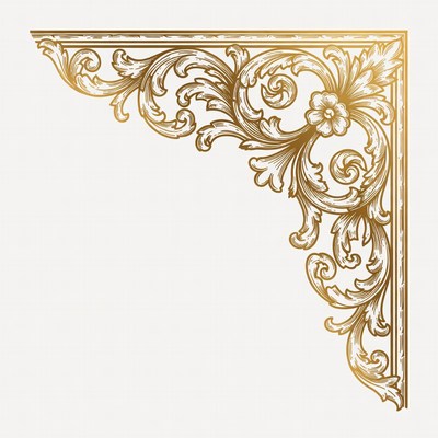 Gold Ornate Corner Border Illustration