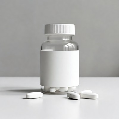 White pills spilling from bottle