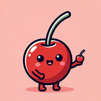 Cute cartoon cherry character