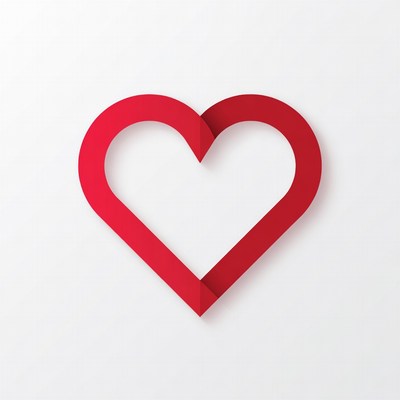 Red Paper Heart Illustration