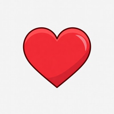 Red heart clipart