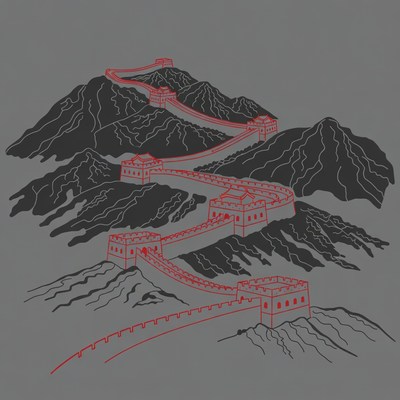 Great Wall of China Illustration