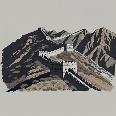 Great Wall of China illustration
