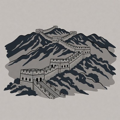 Great Wall of China illustration
