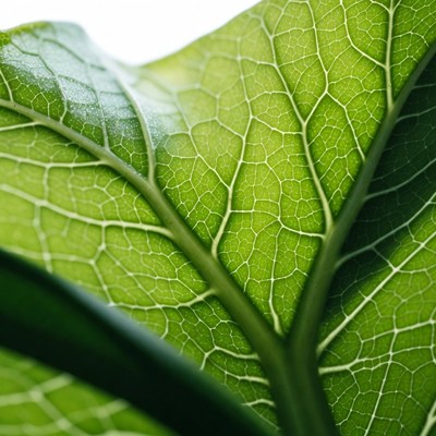 Close-up Green Leaf Veins