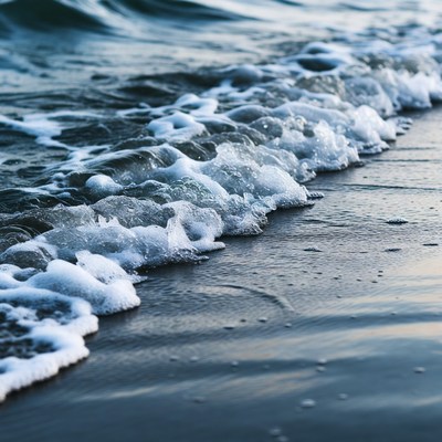 Ocean waves crashing on beach