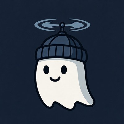 Cute Ghost Wearing Propeller Beanie