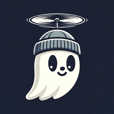 Cute ghost with propeller beanie