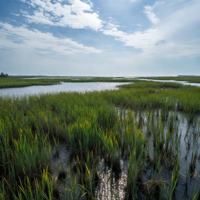 Marshland with Grasses and Water