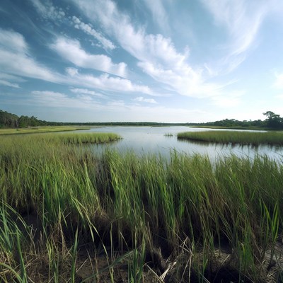 Scenic Marshland with Calm Waters