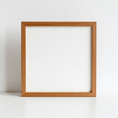 Wooden Frame with Blank White Canvas
