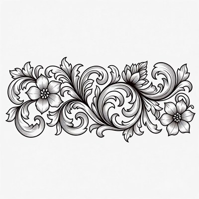 Floral Vine Border Illustration