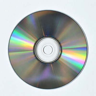 Shiny CD Disc on White Background