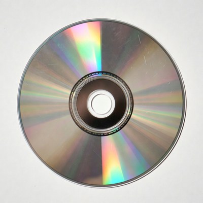Shiny CD Disc on White Background