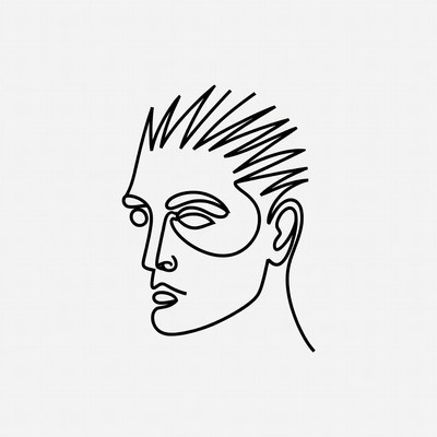 Line Art Man Profile
