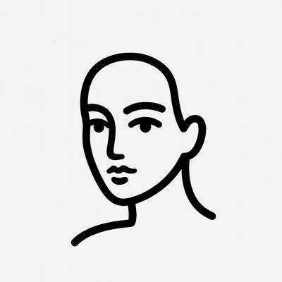 Line art woman face profile