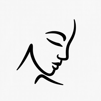 Black silhouette of woman's profile