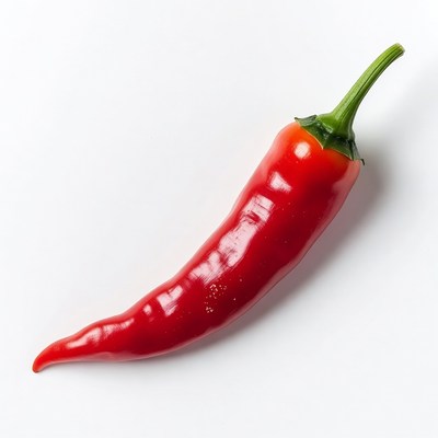 Red Chili Pepper on White Background