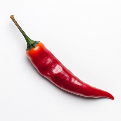 Red Chili Pepper on White