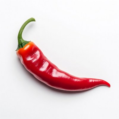 Red Chili Pepper on White Background