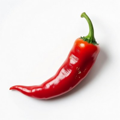 Red Chili Pepper on White