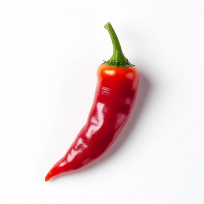 Red Chili Pepper on White