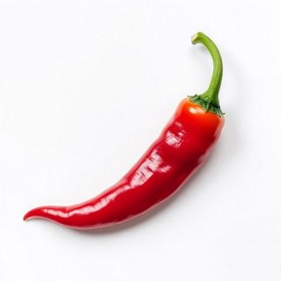 Red Chili Pepper on White Background