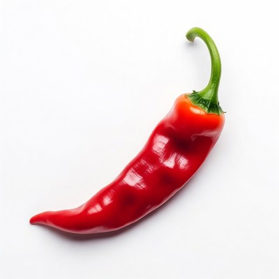 Red Chili Pepper on White Background