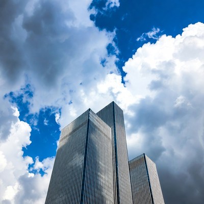 Tall Skyscrapers Against Blue Sky