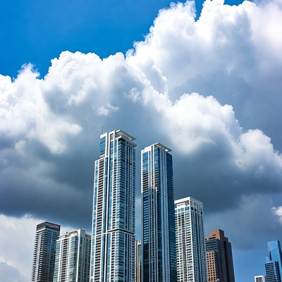 Skyscrapers Under Blue Cloudy Sky